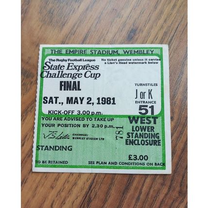 1981 Rugby League Challenge Cup Final Programme & Ticket – Hull K.R. vs Widnes