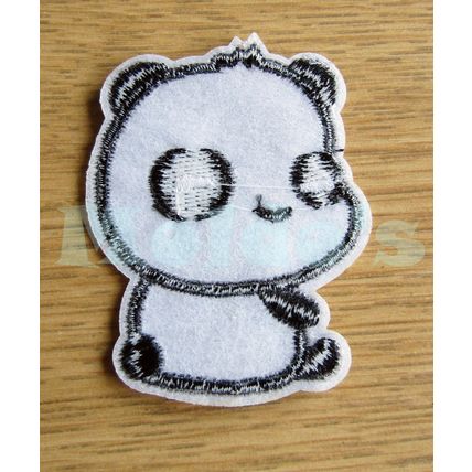 Panda Cute Iron Patch Sew Applique Badge Embroidered Bear Animal Black White 58
