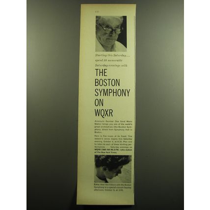 1958 WQXR Radio Ad - The Boston Symphony on WQXR