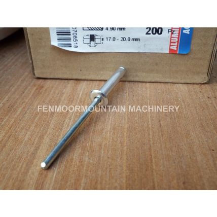 Pop Rivets 200 pc Aluminium dome Open Blind Rivets 4.8mm x 24mm Iso 15978 Bralo