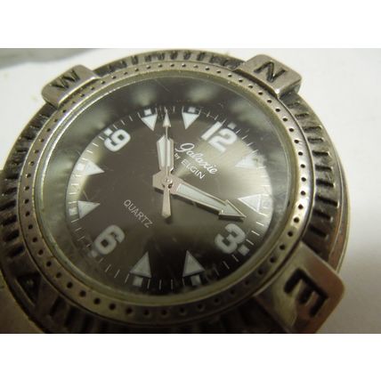Vintage Galaxie by Elgin Black Dial Quartz Pocket Watch New Battery
