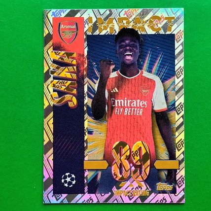 topps Champions League 2023 2024 Sticker 65g Bukayo Saka GOLD Impact