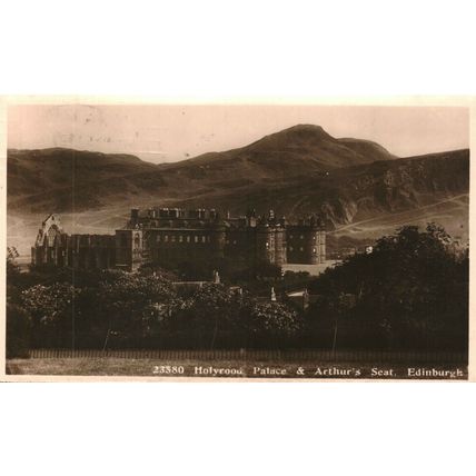 Holyrood Palace & Arthur's Seat, Edinburgh, Scotland, RP Celtic Postcard, 1915