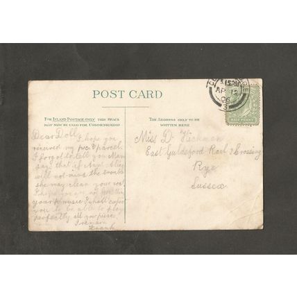 Genealogy Postcard Dolly Hickman East Guldeford Rail Crossing Rye Sussex 1906