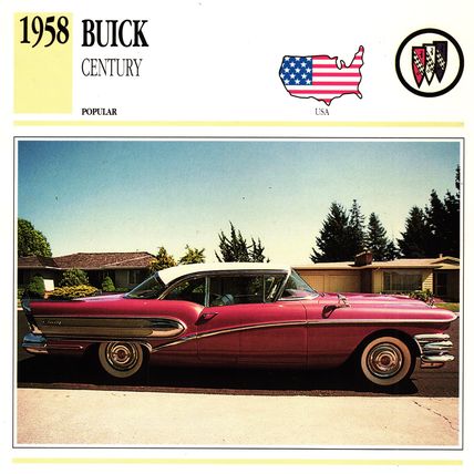 Collectors Club card. Classic Cars. Buick Century