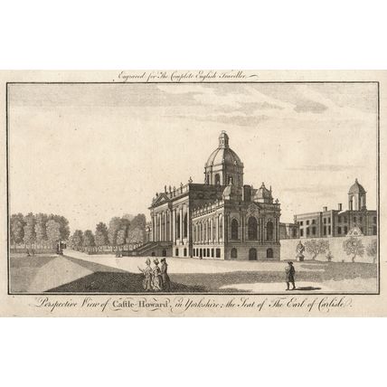 PERSPECTIVE VIEW OF CASTLE HOWARD, IN YORKSHIRE 1771 ANTIQUE ENGRAVING
