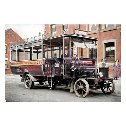 ptc4809 - Yorks - "Barnsley & District Electric Traction Co." Bus - print 6x4