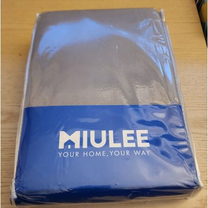MIULEE Grey Velvet Blackout Curtains 2 Panels Rod Pocket & Back Tab W52 x L63