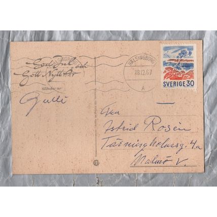 God Jul och Gott Nytt Ar - Sweden - Postally Used - Halsingborg December 1967
