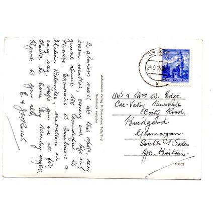 Hans Wilhelm Obsteig in Tirol - Postally Used - 1965 Postmark - K.Somweber
