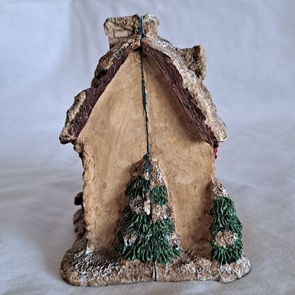 Vintage HINGED Christmas Eve HOUSE Decoration Deco Santa Elf Snow Winter