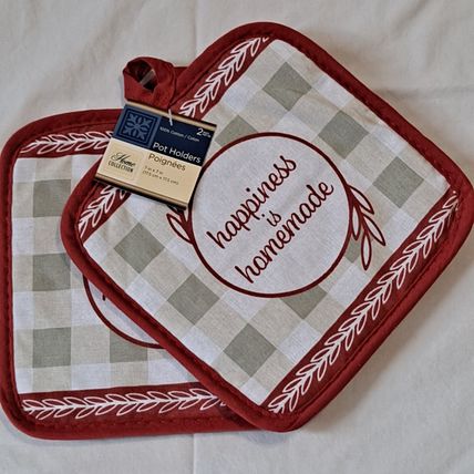 Home Collection HAPPINESS IS HOMEMADE Kitchen TOWEL SET Oven Mitt Pot Holder