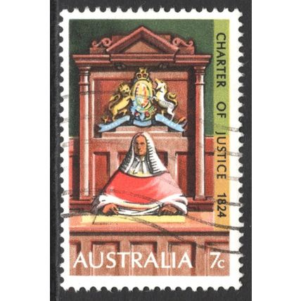 AUSTRALIA 1974: 150th ANNIVERSARY CHARTER OF JUSTICE - 7c USED (G3)