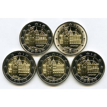 Germany 2010 - 5 x 2 Euro Commemorative - Bremen City Hall (UNC)