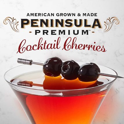Peninsula Premium Cocktail Cherries | Award Winning | Deep Burgundy-Red | Silky