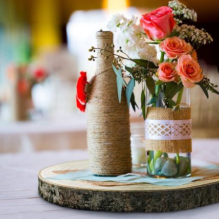 (10) Pack 10-11 Inches Large Wood Slices for Centerpieces - Wood Centerpieces fo