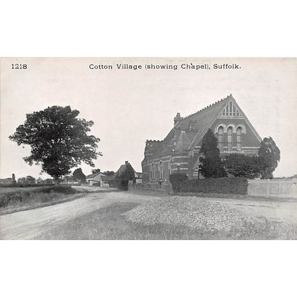 Cotton Village (Showing Chapel), Suffolk : Pawsey printed postcard 1218