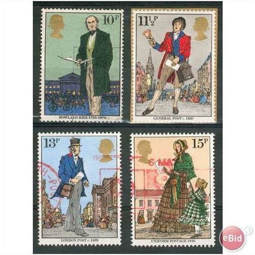 GB stamps 1979 used set - SG 1095-1098 - Death centenary Rowland Hill