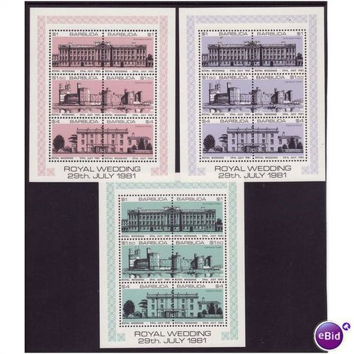 BARBUDA 1981 ROYAL WEDDING SG 565/570 SET 6 VALS U/M MINT