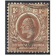 East Africa & Uganda Protectorate 1907 SG34 1c Brown Fine Used .