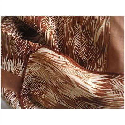 iconic 60S diane von furstenberg BROWN rolled SILK FLORAL LEAF SCARF MINT vtg