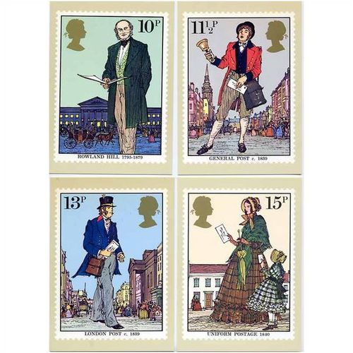 GREAT BRITAIN 1979 SIR ROWLAND HILL PHQ NO 38 PHQ CARDS SET 4 MINT