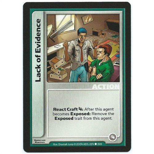 Spycraft CCG Operation Nightfall - 224/349 - Lack of Evidence