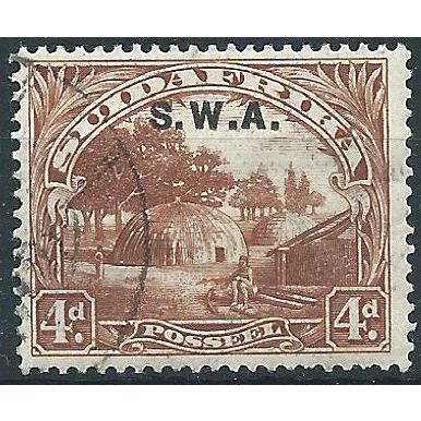 South West Africa 1928 SG62 4d Brown SUID AFRIKA Fine Used .. ..