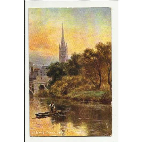 Somerset BATH St John's Church Art Postcard by Hildesheimer (5527)