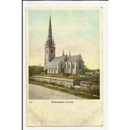 Wales BODELWYDDAN Church Postcard (195)