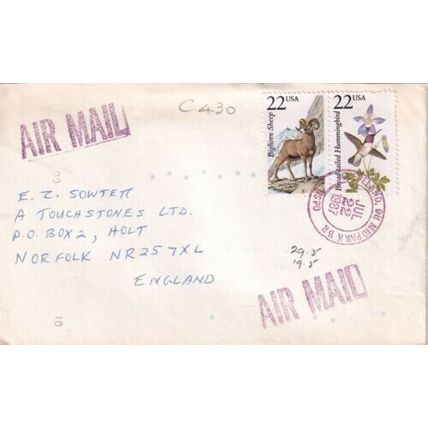 United States 1987 Cleveland OHIO-Norfolk UK Cover Cleveland cancel VGC