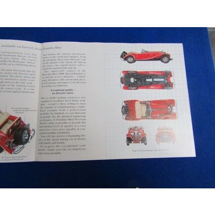 FRANKLIN MINT MODEL CAR MERCEDES 500K SPECIAL ROADSTER BROCHURE (Auto)