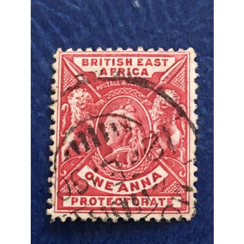 British East Africa QV 1896 1a Bright Rose Red Used SG 66a stamp kenya uganda