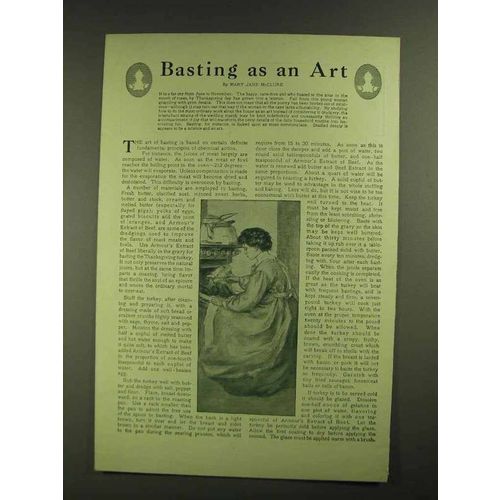 1907 Armour's Extract of Beef Ad - Basting as An Art