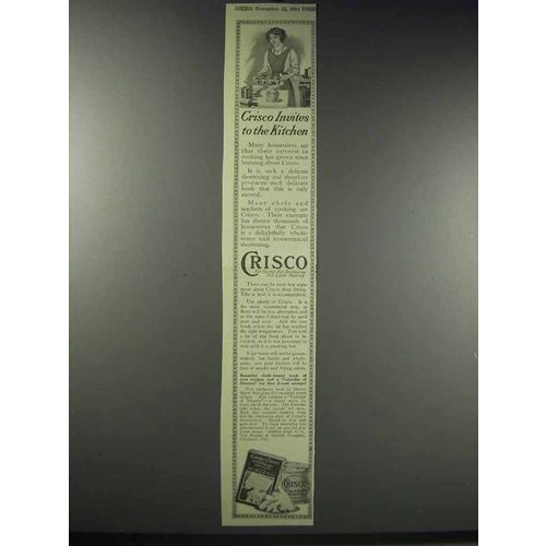 1914 Crisco Shortening Ad - Invites to the Kitchen