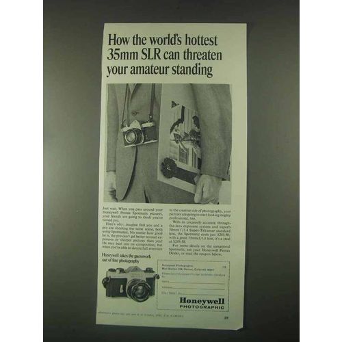 1967 Honeywell Pentax Spotmatic Camera Ad - Hottest