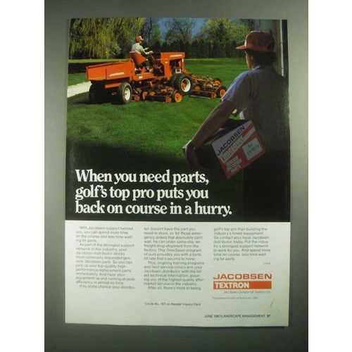 1987 Textron Jacobsen Mower parts Ad - Golf's Top Pro