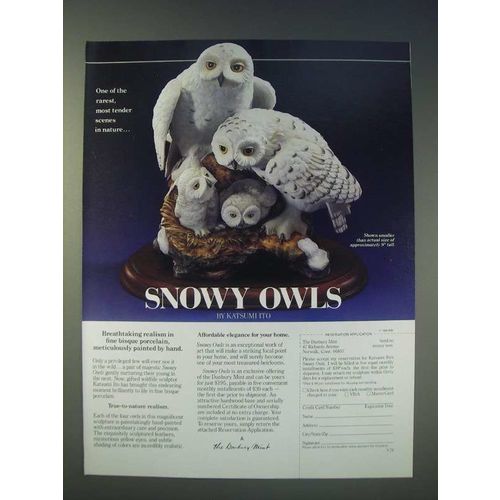 1989 Danbury Mint Ad - Snowy Owls by Katsumi Ito