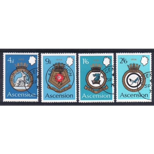 Ascension Isl Sg130 - Sg133 1970 Naval Creasts set very fine used (G150)