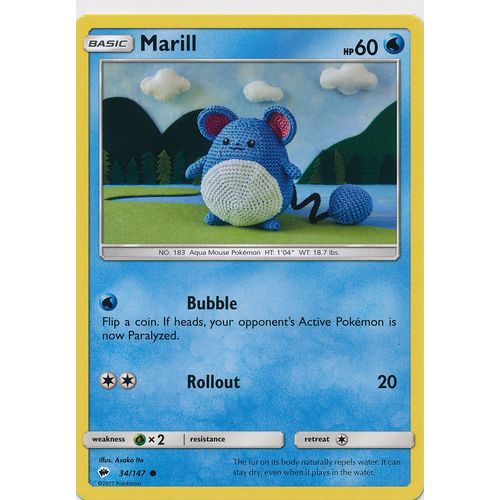 Pokemon Sun & Moon Burning Shadows 34/147 Marill
