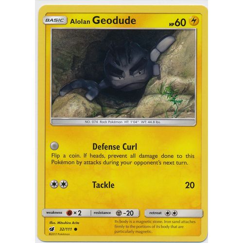 Pokemon Sun & Moon Crimson Invasion 32/111 Alolan Geodude