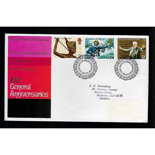 GREAT BRITAIN 1972 GENERAL ANNIVERSARIES FIRST DAY COVER#1