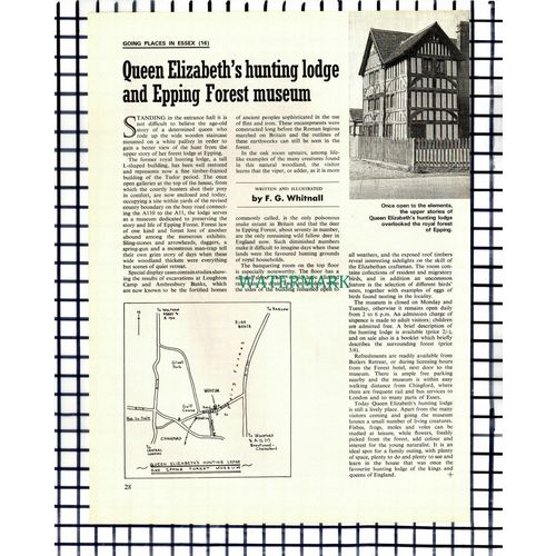 (7054) Epping Forest Museum Hunting Lodge / Tillingham Essex - 1970 Cutting