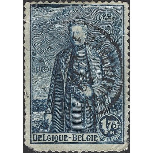 BELGIUM, King Albert I, blue 1930, 1.75F