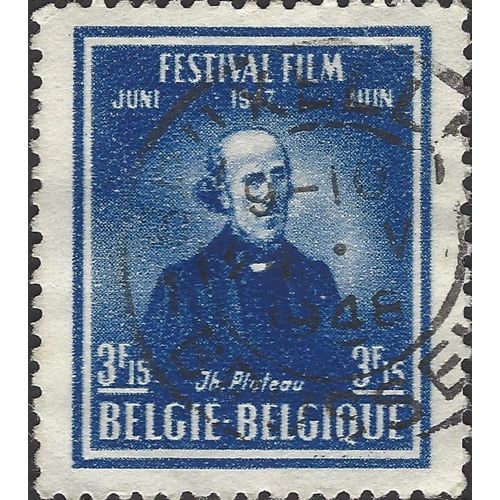 BELGIUM, Joseph Plateau, Film Festival Brussels, blue 1947, 3F15c, #2