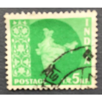 India. 1957 Map of India. SG 402 5np Green