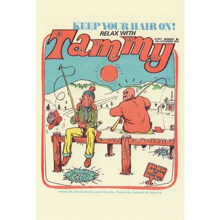 Fishing By Beware Of Thin Ice Sign Tammy 1970s Comic Postcard