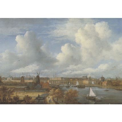 Jacob van Ruisdael Amsterdam Aerial View Of Amstel Painting Postcard