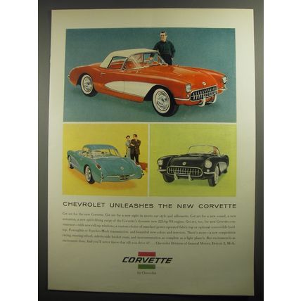 1956 Chevrolet Corvette Ad - Chevrolet unleashes the new Corvette
