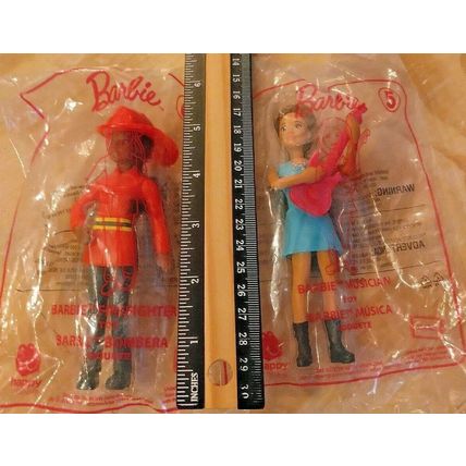 2019 Happy Meal Barbie Musician #5 & Barbie Firefighter #6 Brand New Sealed Pack